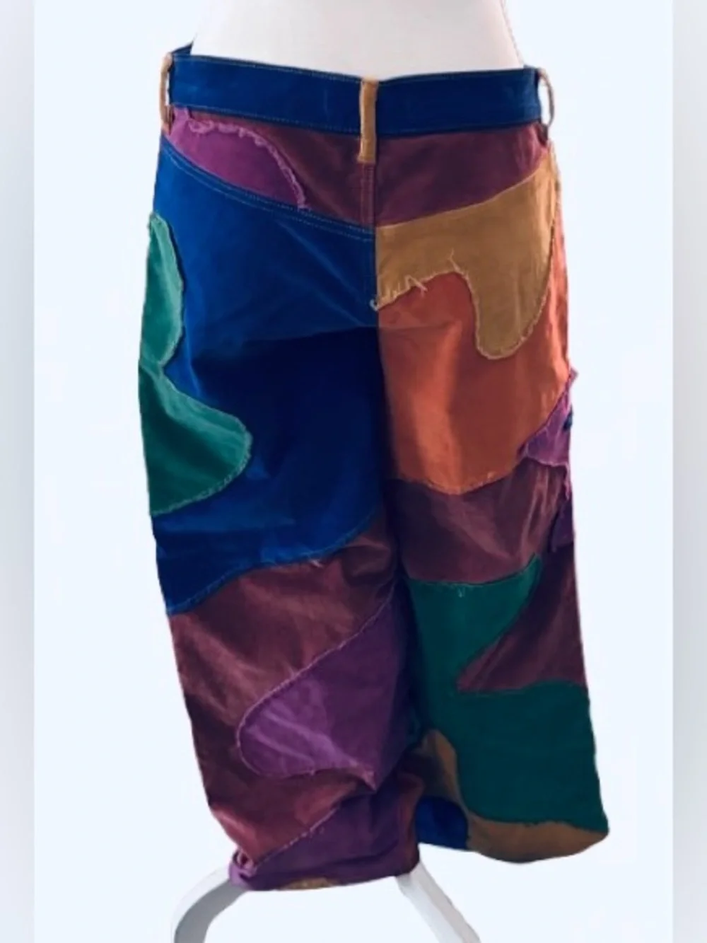 Supernova Rainbow We the Free 27 Small Corduroy Pants Stars Flowers Wide Leg - Picture 10 of 16